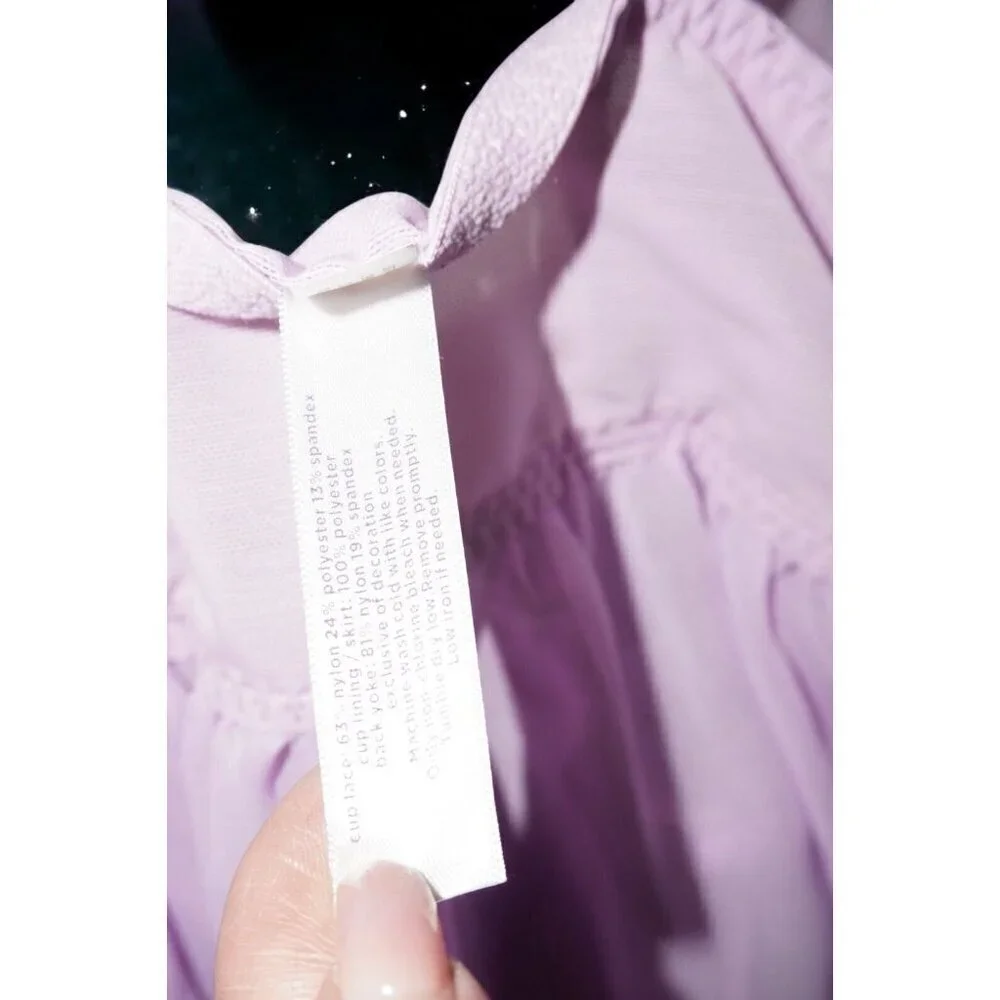Purple Lace Babydoll Slip Dress - Fairycore Cottagecore Y2K Lingerie - 14/16